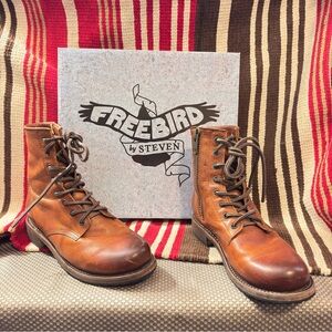 Freebird Women’s MANCHESTER Leather Lace-Up Zippered Booties - Size 9